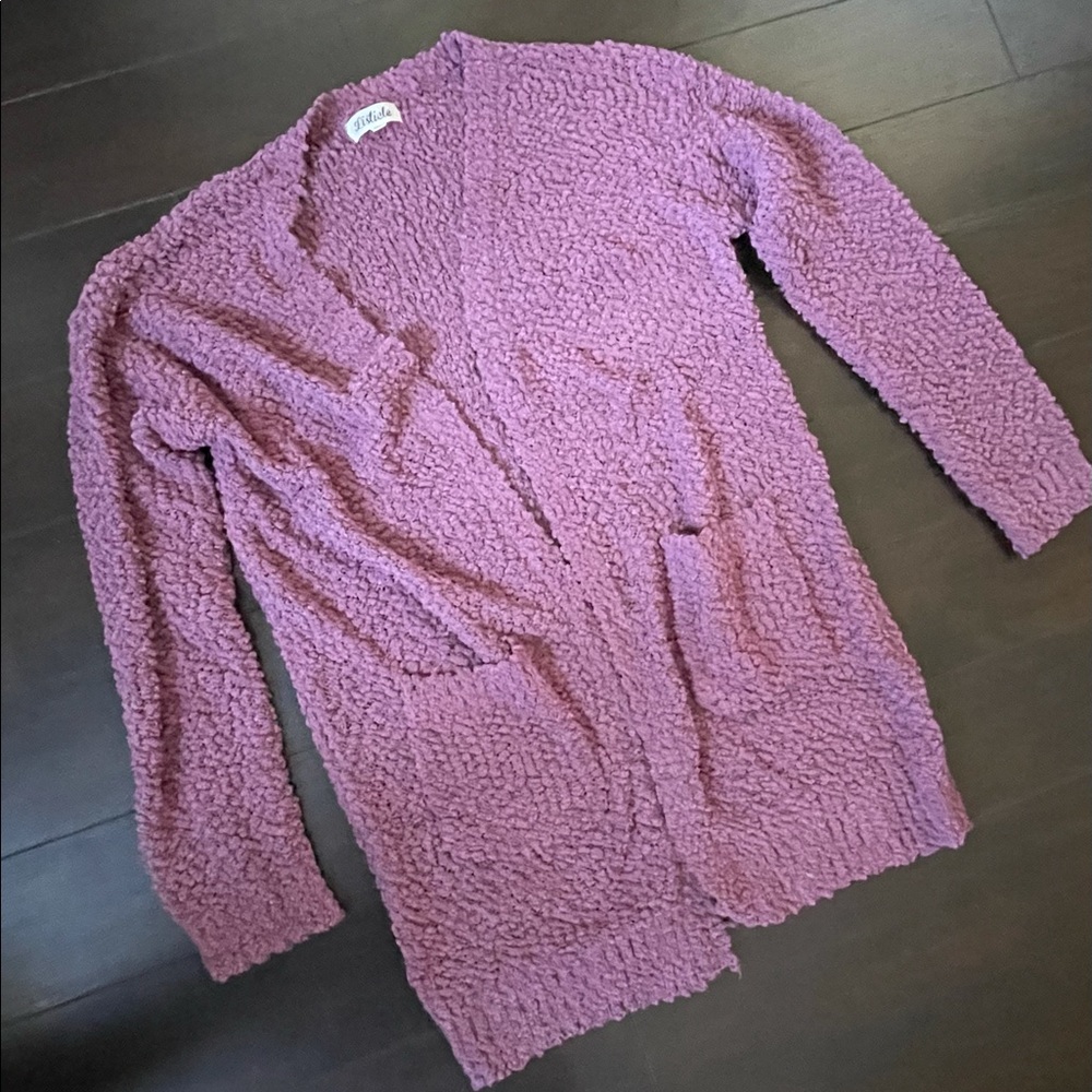 Chunky knit popcorn cardigan